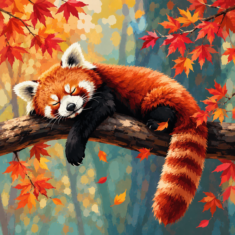 Panda Roux — kit peinture par numéros Mozzou