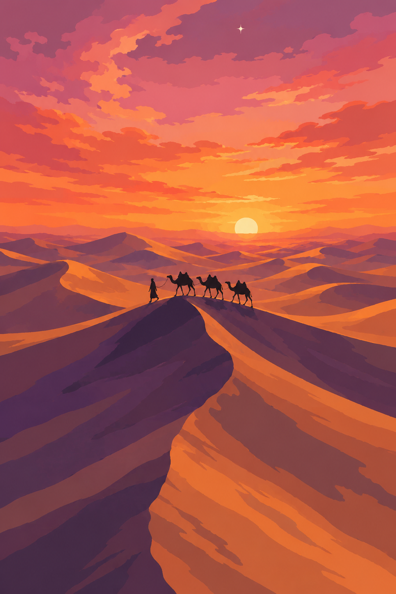 Dunes du Sahara — kit peinture par numéros Mozzou