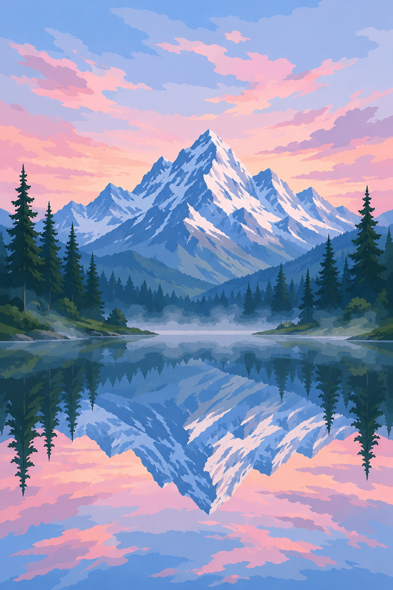 Lac Miroir — kit peinture par numéros Mozzou