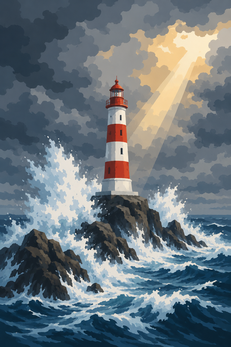 Phare de Bretagne — kit peinture par numéros Mozzou