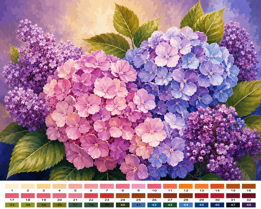 Hortensias Lilas