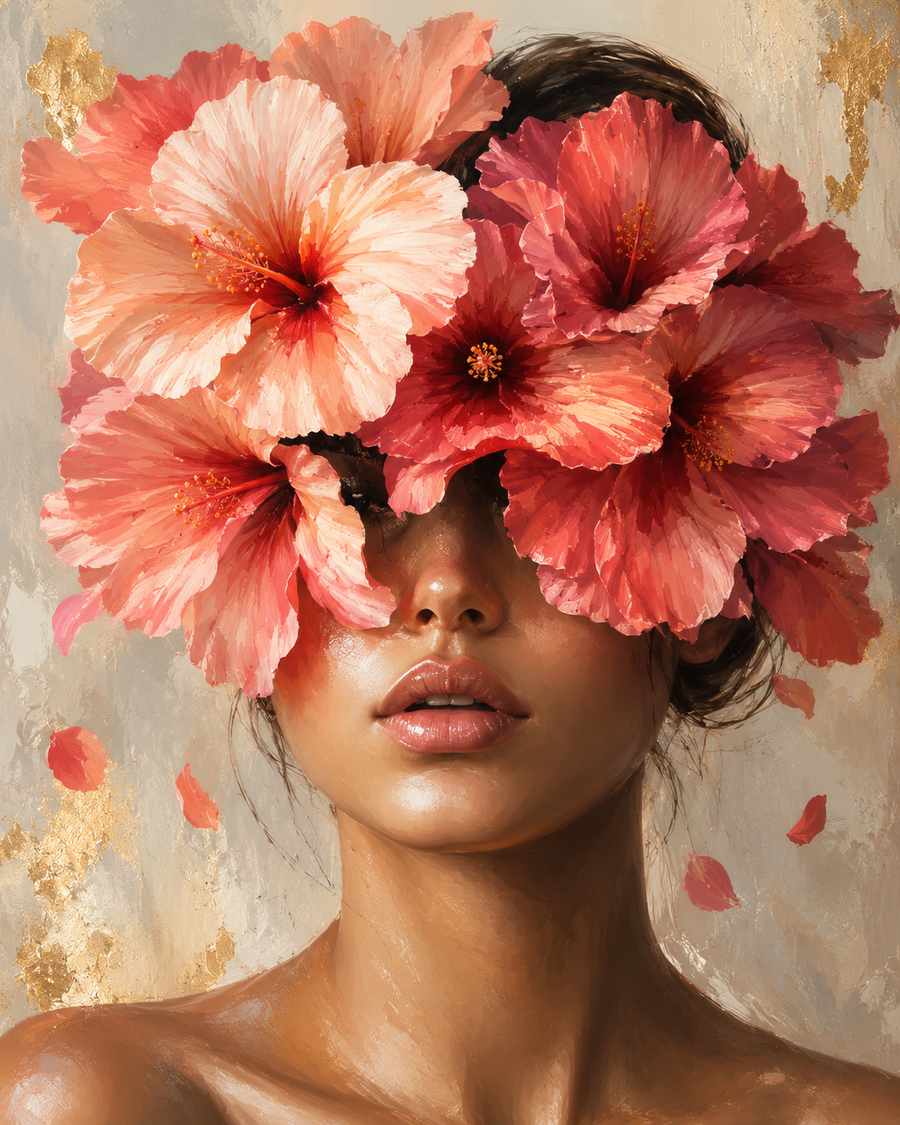 Couronne Hibiscus — kit peinture par numéros Mozzou