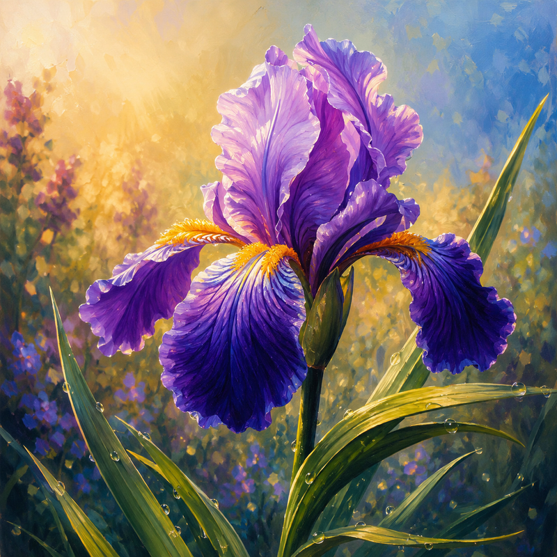Iris Majestueux — kit peinture par numéros Mozzou