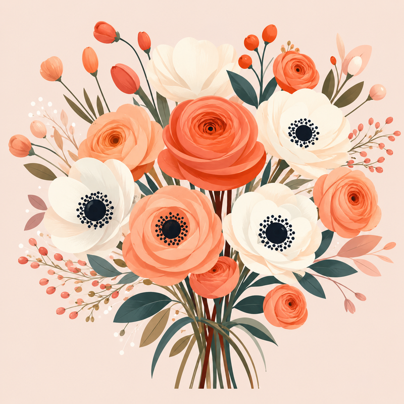Bouquet Printanier — kit peinture par numéros Mozzou