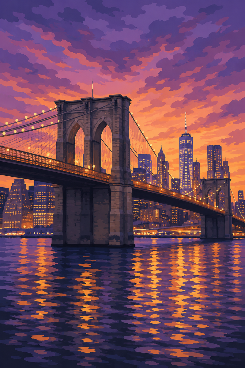 Brooklyn Bridge — kit peinture par numéros Mozzou