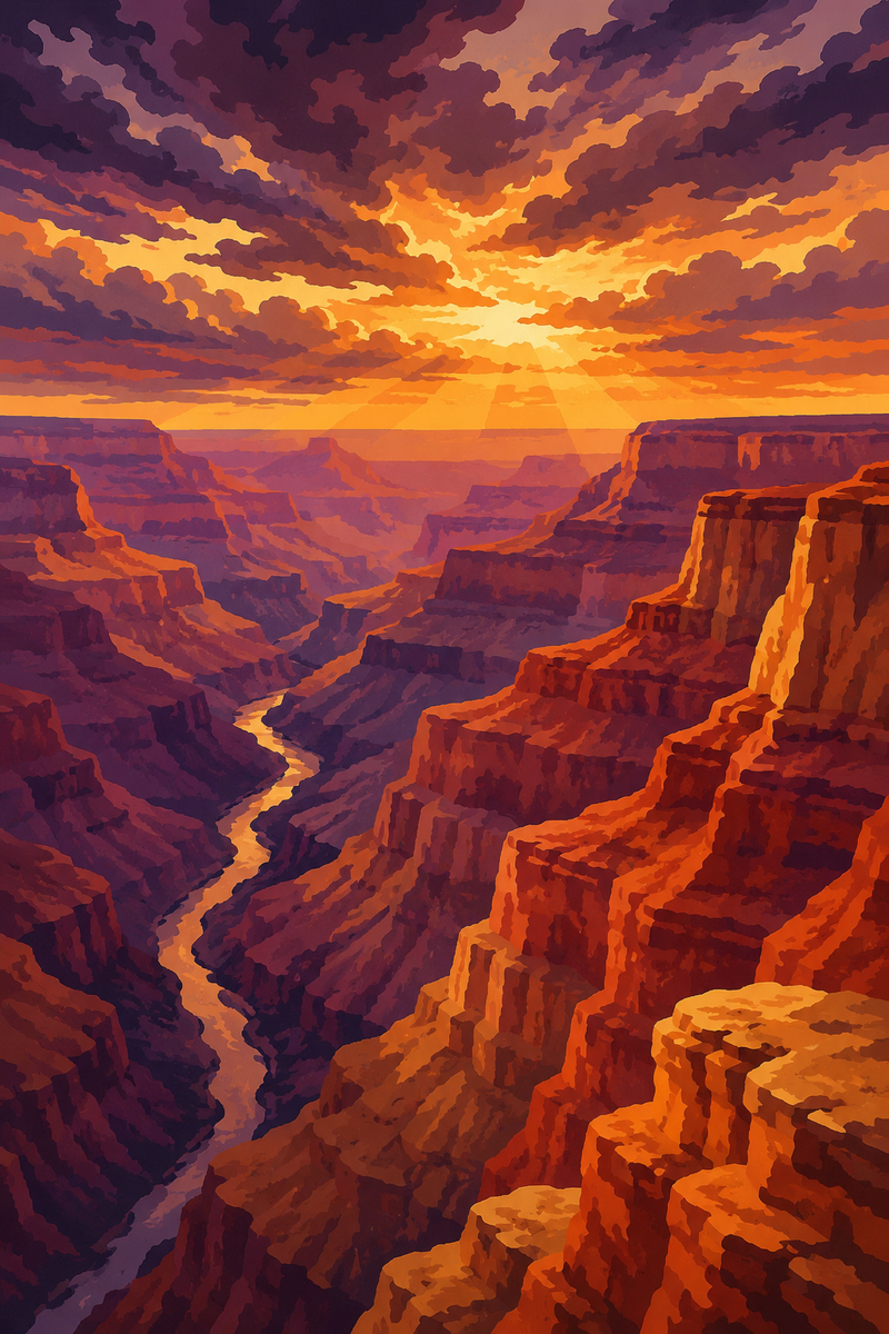 Canyon Coloré — kit peinture par numéros Mozzou