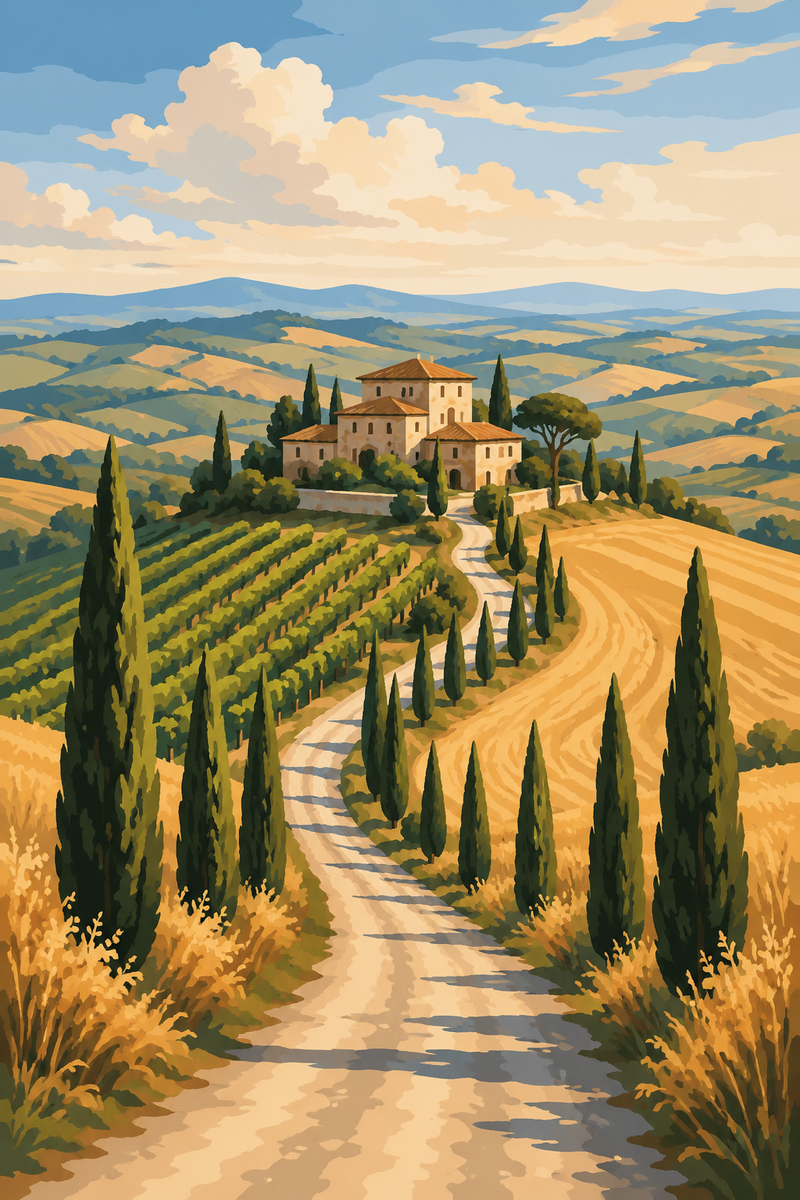 Toscane Dorée — kit peinture par numéros Mozzou