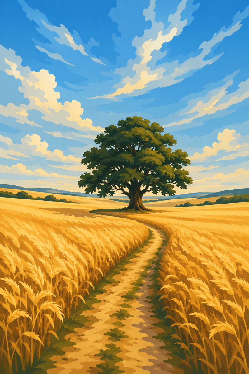 Champ de Blé Doré — kit peinture par numéros Mozzou
