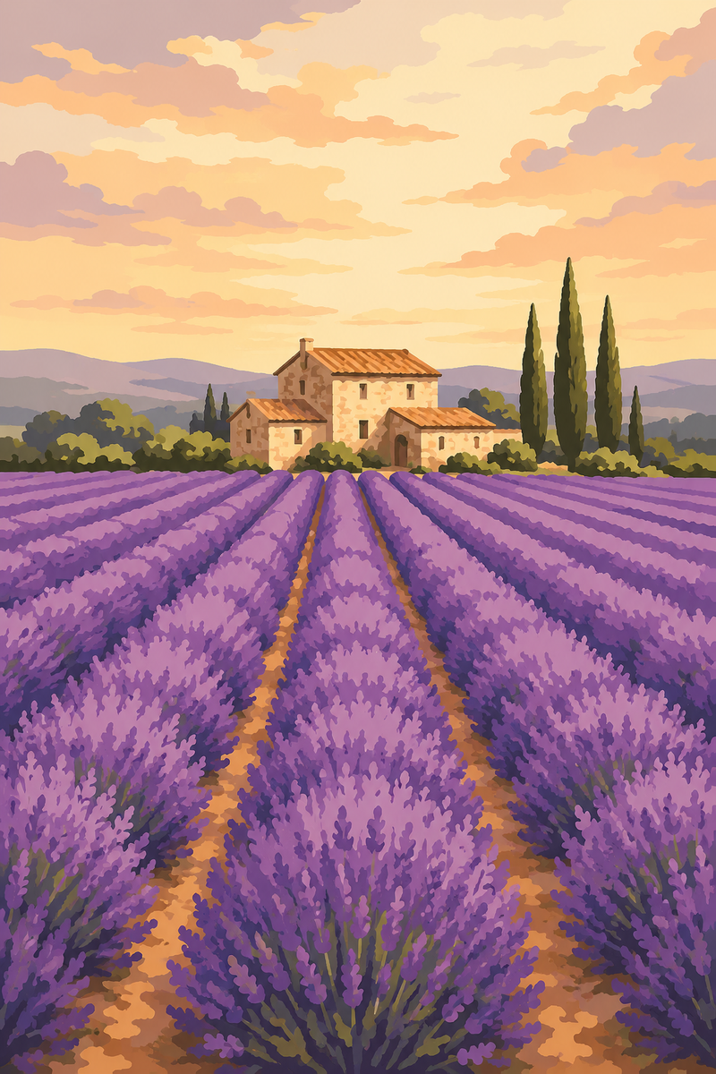 Champ de Lavande — kit peinture par numéros Mozzou