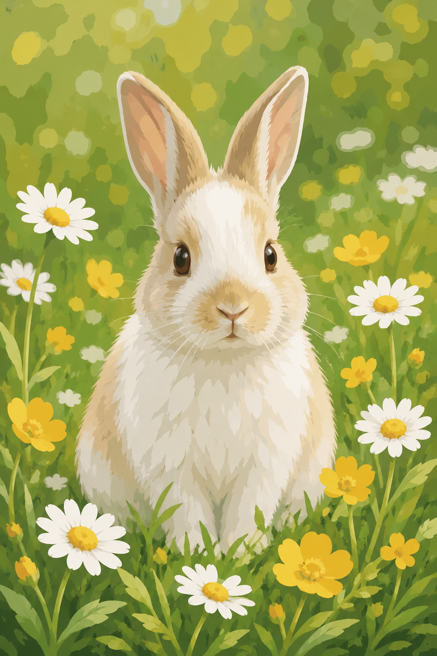 Lapin dans les Fleurs