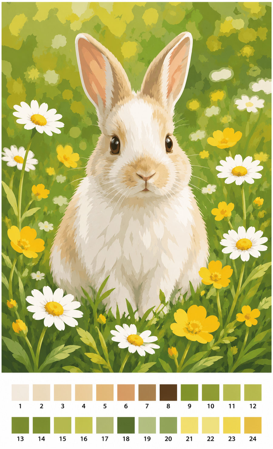 Lapin dans les Fleurs