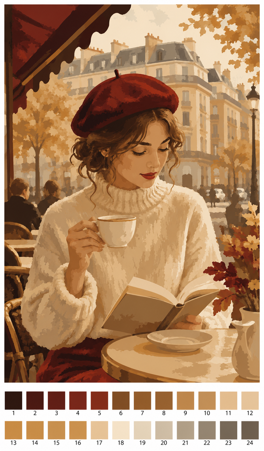 Lectrice au Café