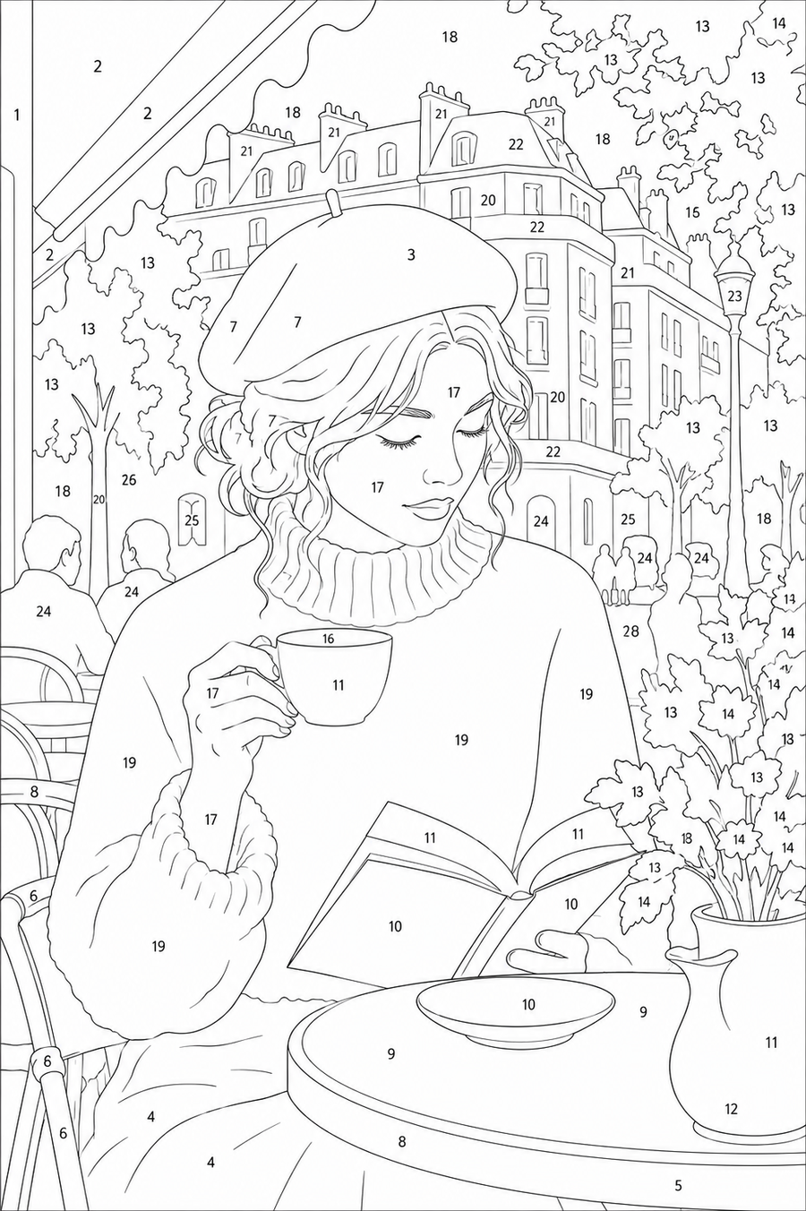 Lectrice au Café