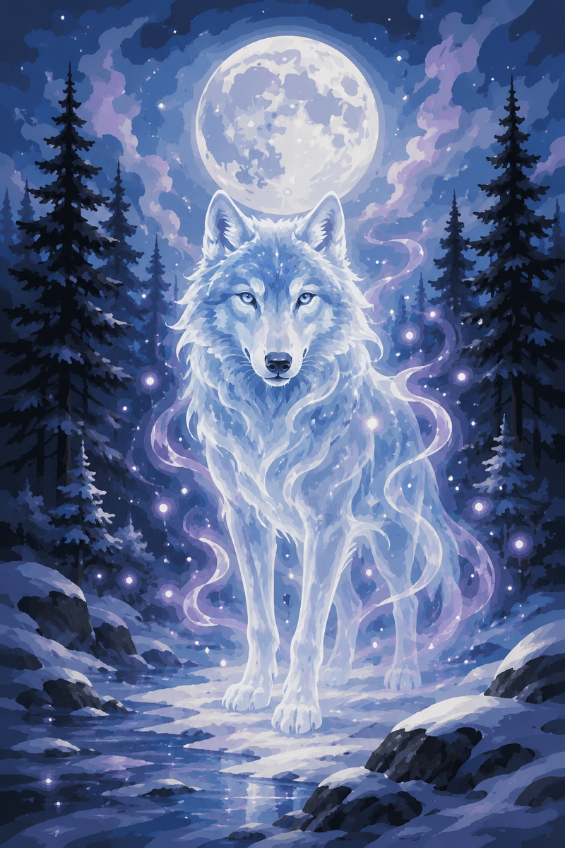 Loup Mystique — kit peinture par numéros Mozzou
