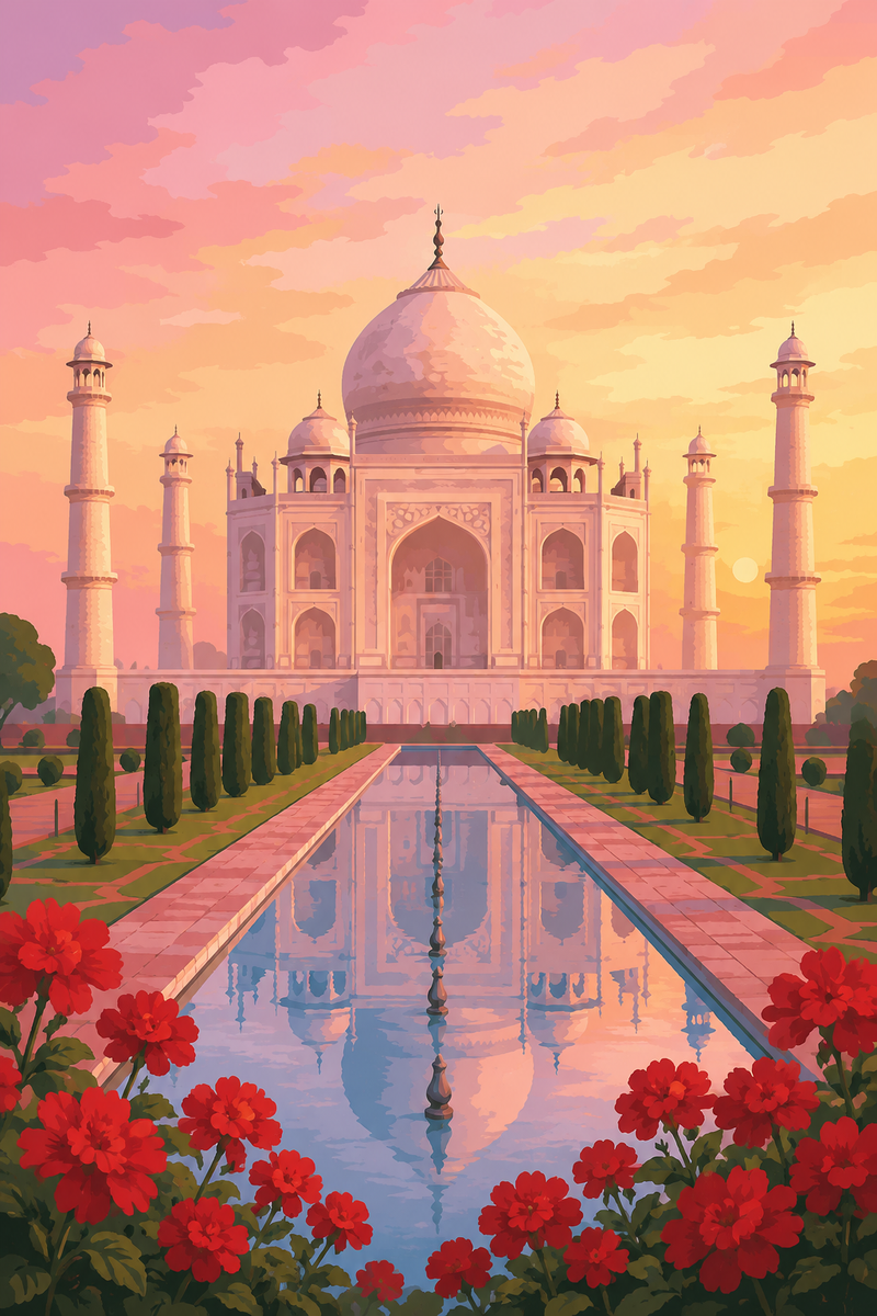 Taj Mahal au Lever — kit peinture par numéros Mozzou