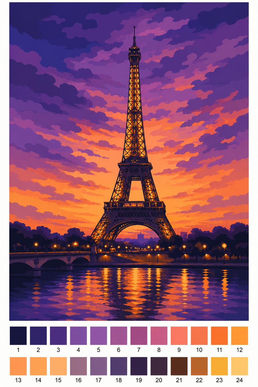 Tour Eiffel au Crépuscule