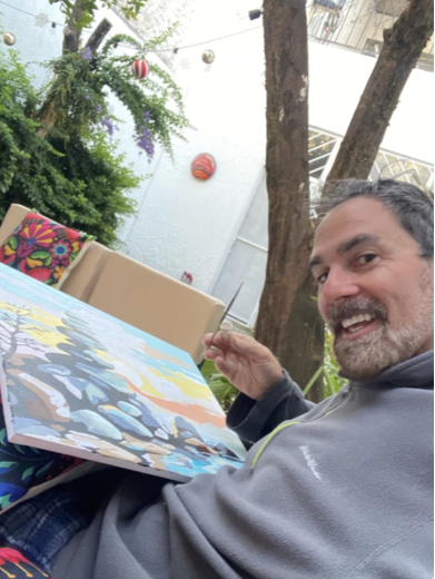 Happy painter